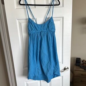 Free People Blue Mini Dress with Spaghetti Straps